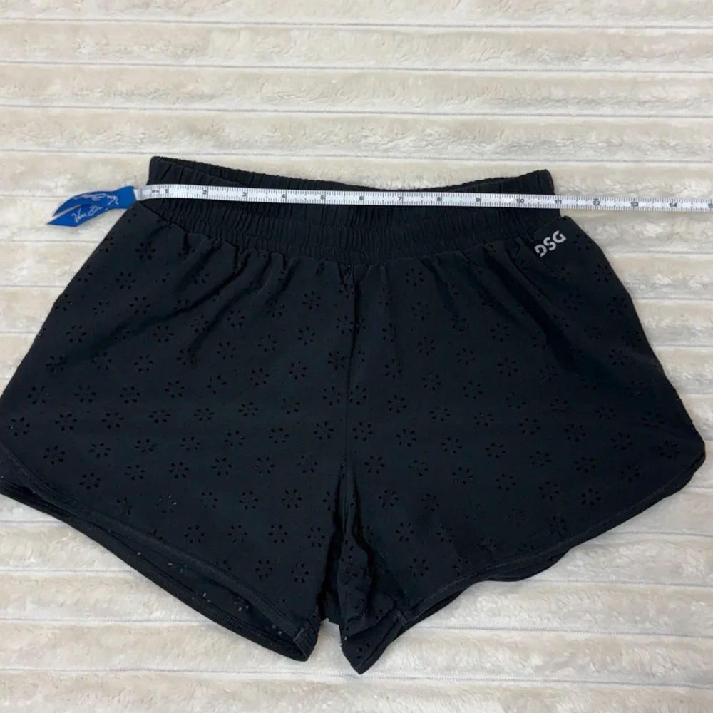 DSG: (2) Pair of Girls Athletic Shorts, Eyelet in Navy & Black, Size M (10-12)